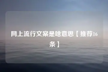 网上流行文案是啥意思【推荐16条】