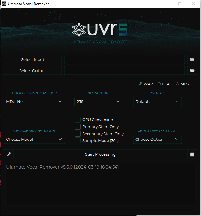 Windows Ultimate Vocal Remover(人声伴奏分离) 正式版v5.6.0
